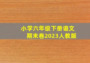 小学六年级下册语文期末卷2023人教版