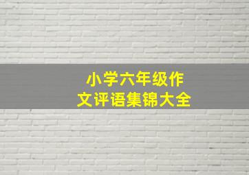 小学六年级作文评语集锦大全