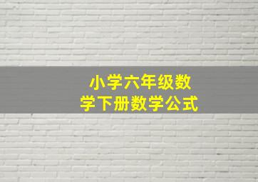 小学六年级数学下册数学公式