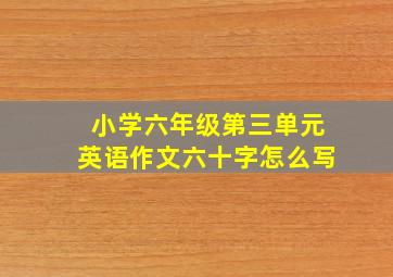 小学六年级第三单元英语作文六十字怎么写