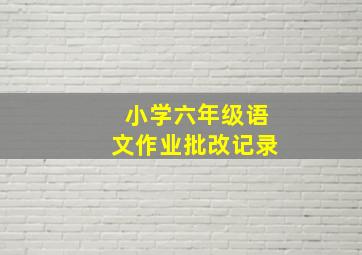 小学六年级语文作业批改记录