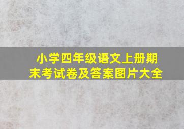 小学四年级语文上册期末考试卷及答案图片大全