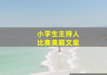 小学生主持人比赛美篇文案