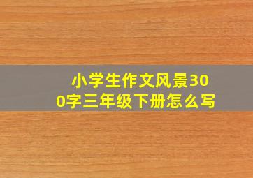 小学生作文风景300字三年级下册怎么写