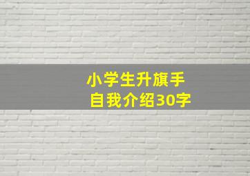 小学生升旗手自我介绍30字