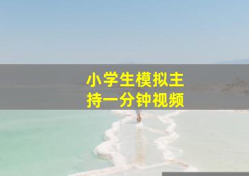 小学生模拟主持一分钟视频