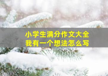 小学生满分作文大全我有一个想法怎么写