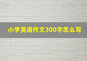 小学英语作文300字怎么写