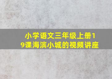 小学语文三年级上册19课海滨小城的视频讲座