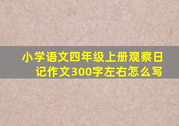 小学语文四年级上册观察日记作文300字左右怎么写