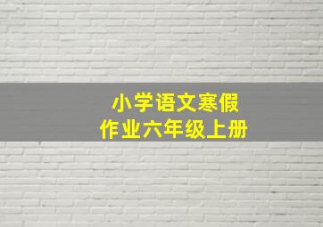 小学语文寒假作业六年级上册