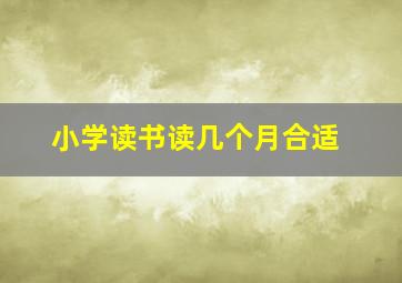 小学读书读几个月合适