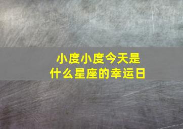 小度小度今天是什么星座的幸运日