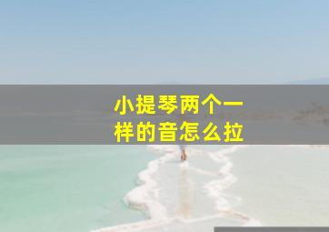 小提琴两个一样的音怎么拉