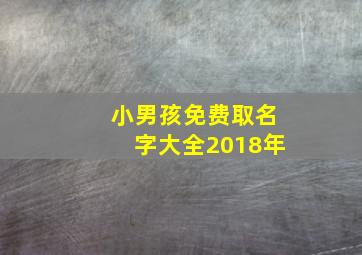 小男孩免费取名字大全2018年