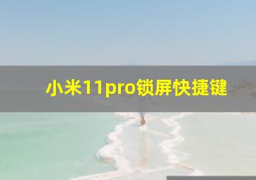 小米11pro锁屏快捷键