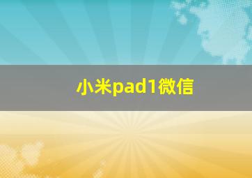 小米pad1微信