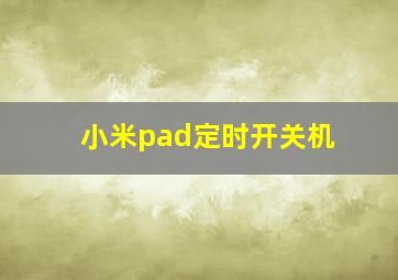 小米pad定时开关机