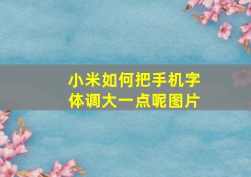 小米如何把手机字体调大一点呢图片