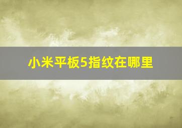 小米平板5指纹在哪里