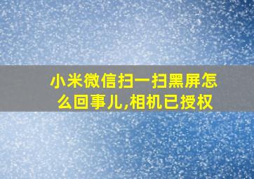 小米微信扫一扫黑屏怎么回事儿,相机已授权