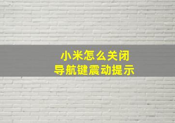 小米怎么关闭导航键震动提示