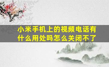 小米手机上的视频电话有什么用处吗怎么关闭不了