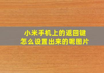 小米手机上的返回键怎么设置出来的呢图片