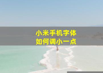 小米手机字体如何调小一点