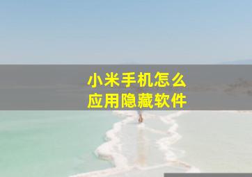 小米手机怎么应用隐藏软件