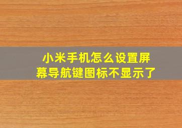 小米手机怎么设置屏幕导航键图标不显示了