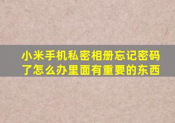 小米手机私密相册忘记密码了怎么办里面有重要的东西