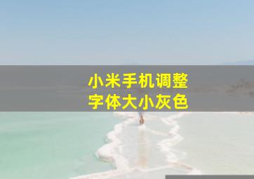 小米手机调整字体大小灰色