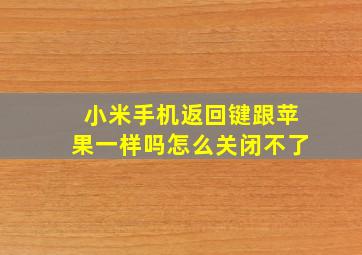 小米手机返回键跟苹果一样吗怎么关闭不了