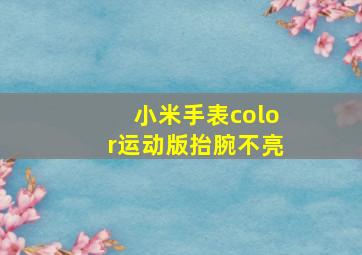 小米手表color运动版抬腕不亮