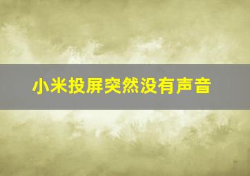 小米投屏突然没有声音