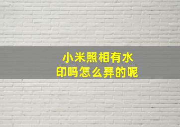 小米照相有水印吗怎么弄的呢