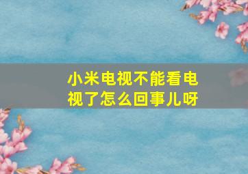 小米电视不能看电视了怎么回事儿呀