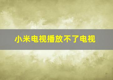 小米电视播放不了电视