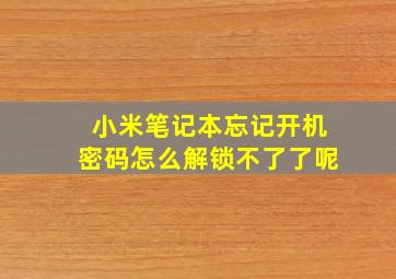 小米笔记本忘记开机密码怎么解锁不了了呢