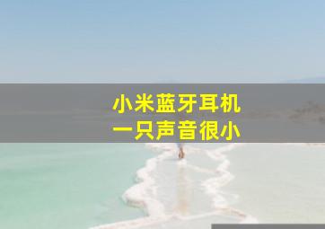 小米蓝牙耳机一只声音很小