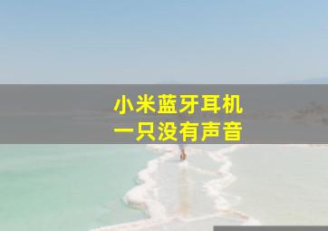 小米蓝牙耳机一只没有声音