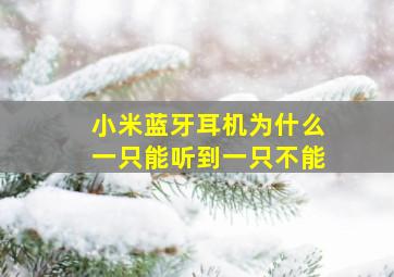 小米蓝牙耳机为什么一只能听到一只不能