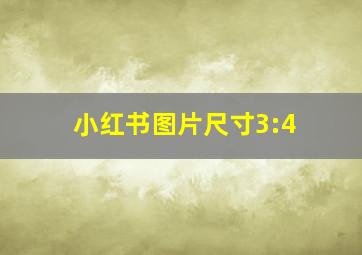 小红书图片尺寸3:4