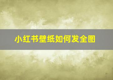 小红书壁纸如何发全图