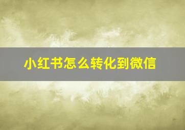 小红书怎么转化到微信