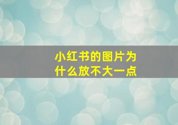 小红书的图片为什么放不大一点