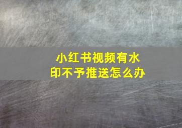 小红书视频有水印不予推送怎么办