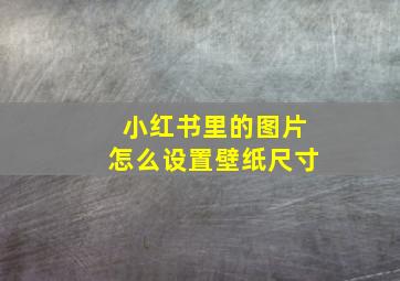 小红书里的图片怎么设置壁纸尺寸