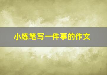 小练笔写一件事的作文